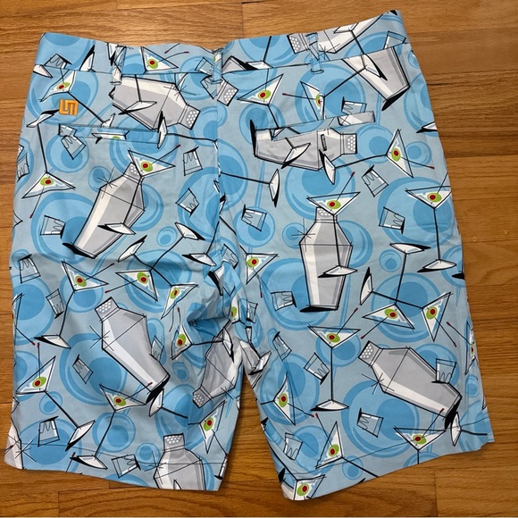 Loudmouth Golf Shorts Partini Cocktail Shots Outdoor Casual Preppy Men's Size 38 - Picture 2 of 6